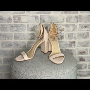 Vince Camuto Nude Suede Block Heel *NWOT*